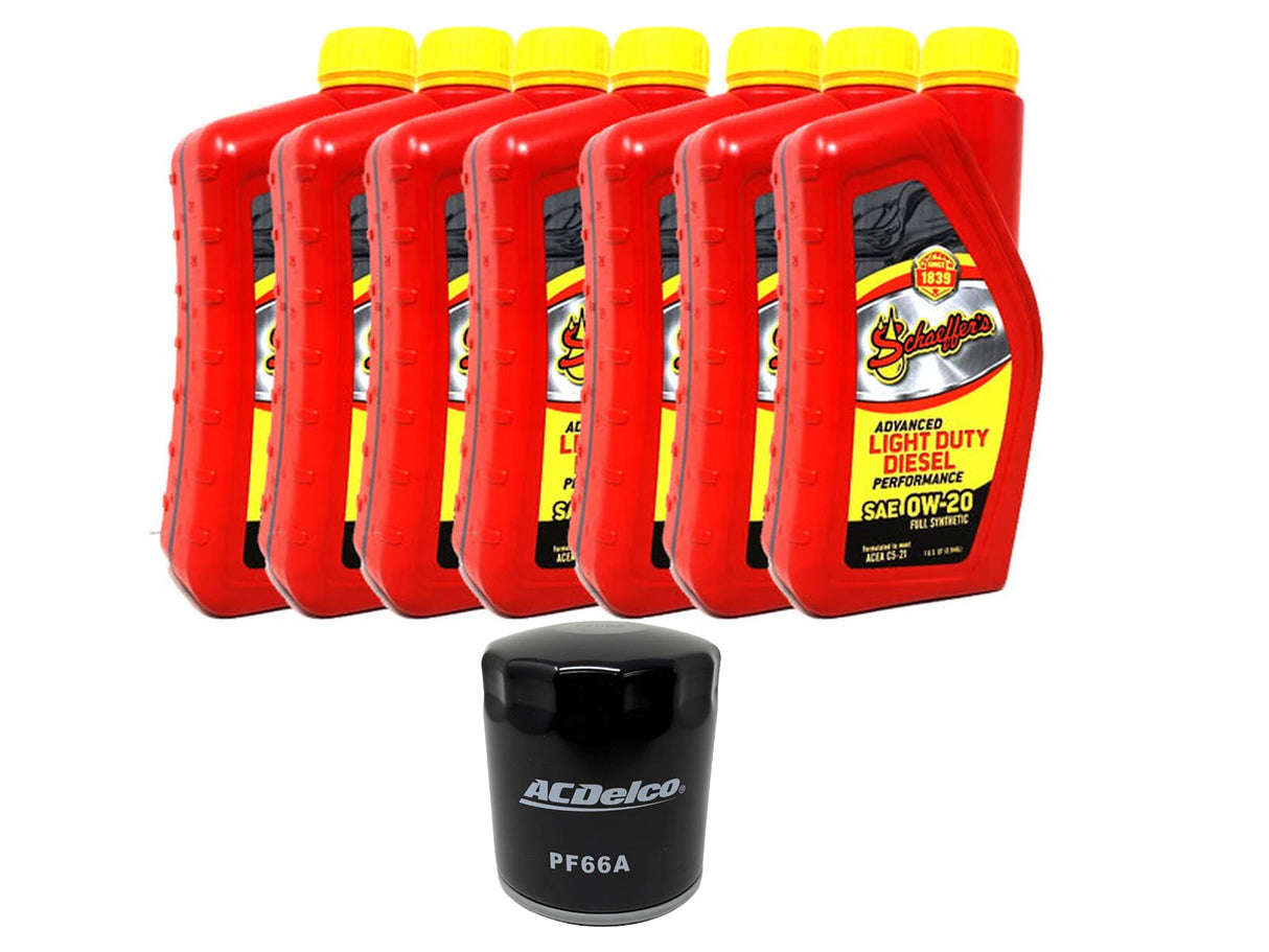 ZZ Diesel Schaeffers Advanced Light Duty Performance 0W-20 Diesel Engine Oil Change Kit, 2020-2026 GM 3.0L Duramax LM2 LZ0 Schaeffers