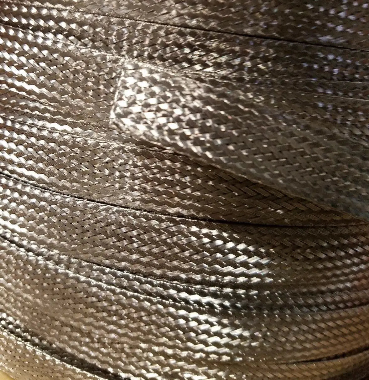 Stainless Steel FLAT Braid Sleeving 304 - 3/8" - length 500 ft Reel USA MADE AC/DC WIRE AND SUPPLY