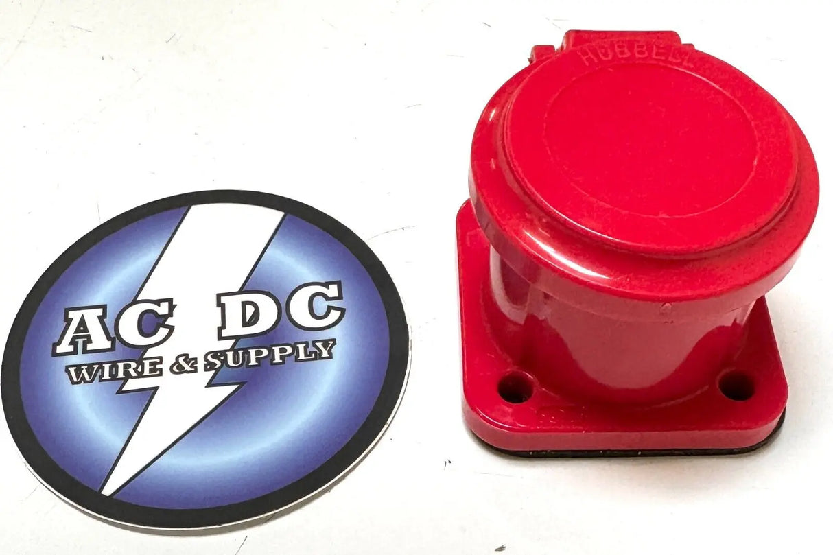 Hubbell HBLNCAR Single Pole Connector, Non-Met Cover, RED Camlock series 16 Hubbell
