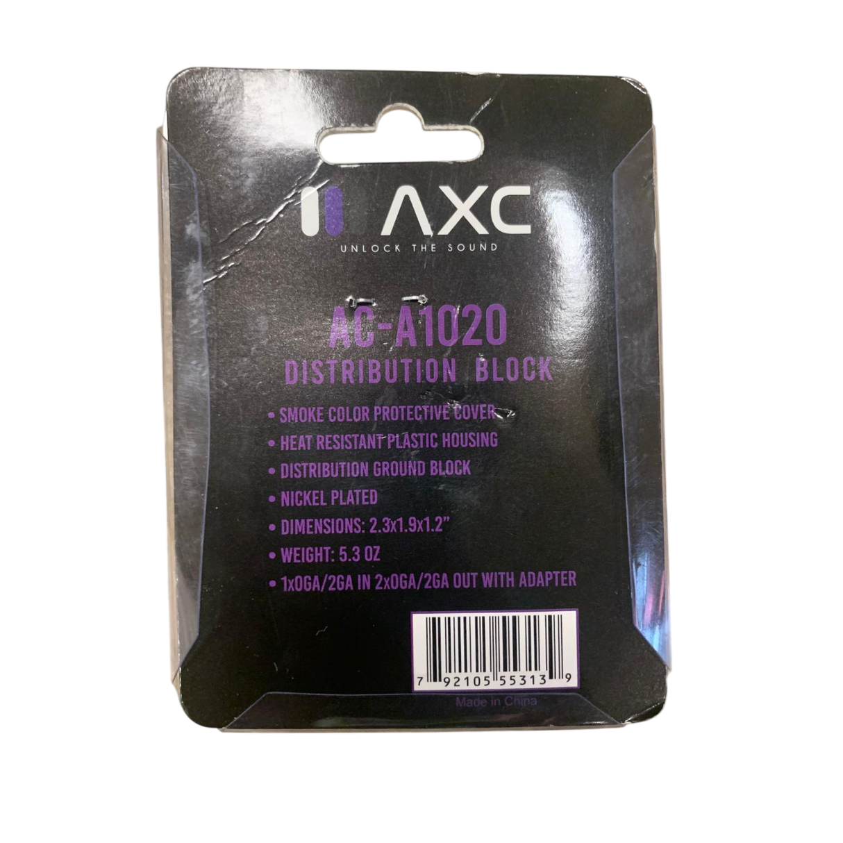 Audio Xtreme Code AC-1020 Distribution Block (1) 0G/2G In (2) 0G/2G Out Audio Xtreme Code