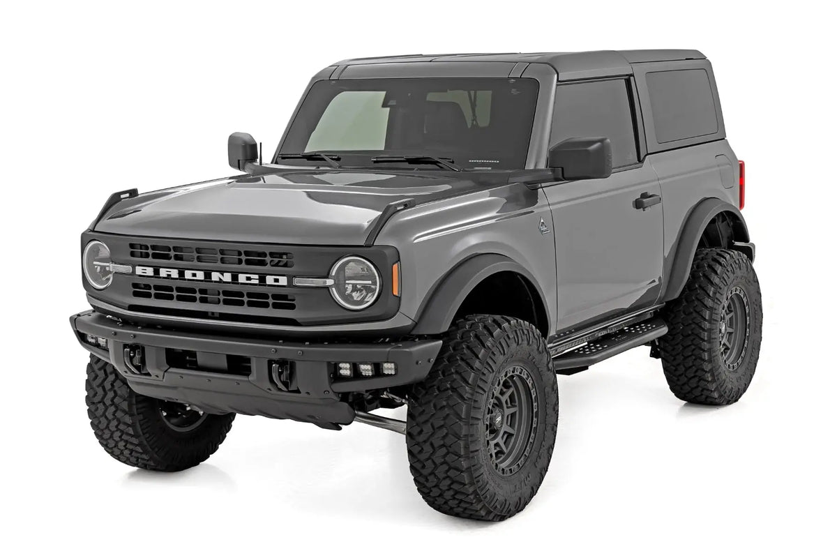 Rough Country OV2 Running Boards Side Step Bars 2-Door Ford Bronco 4WD 2021-2026 14004
