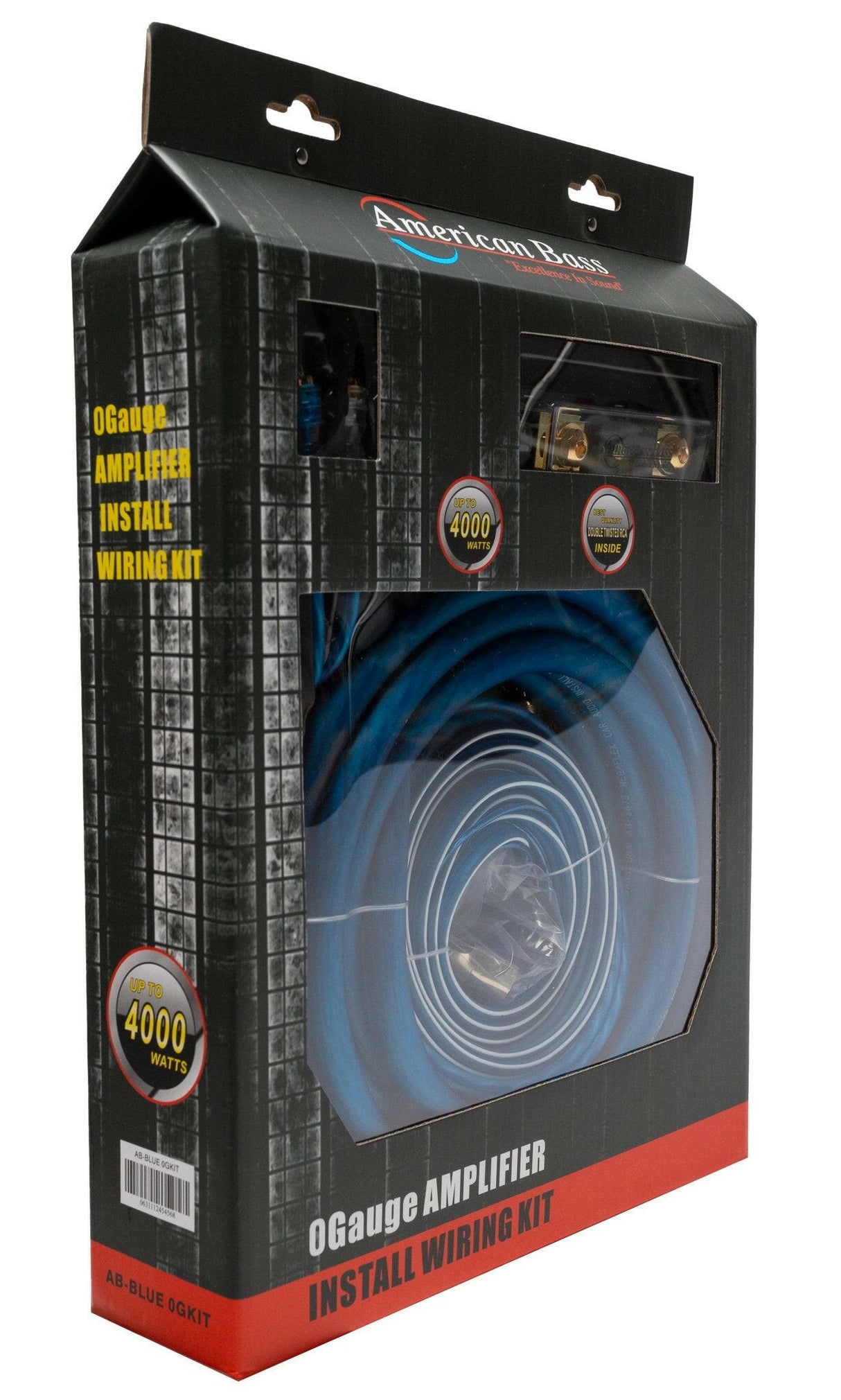 American Bass 0 Gauge Complete CCA (Copper Clad Aluminum) Amplifier Wiring Kit - Car Audio Amp Install Kit with Power, Ground & RCA Cables