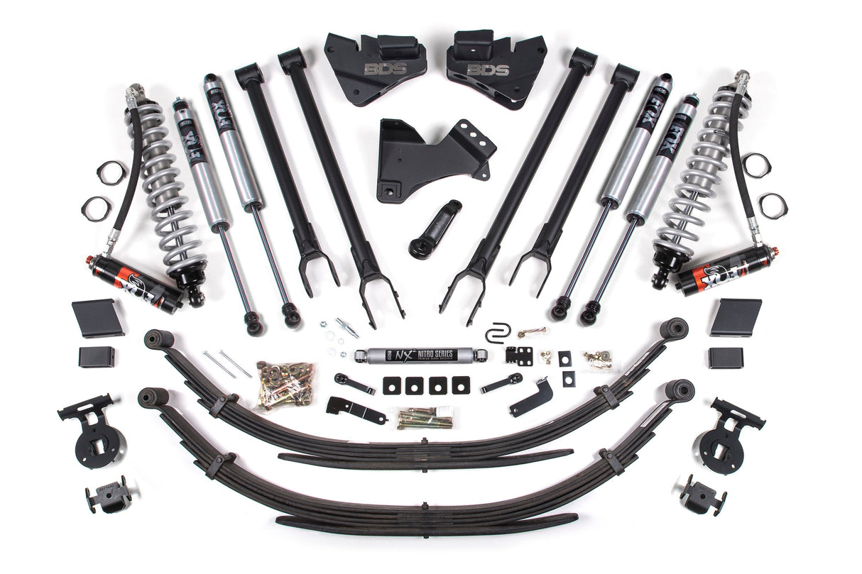 4 Inch Lift Kit w/ 4-Link | FOX 2.5 Performance Elite Coil-Over Conversion | Ford F250/F350 Super Duty (17-19) 4WD | Diesel BDS Suspension