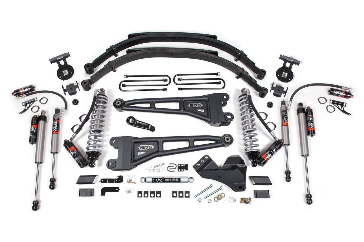 4 Inch Lift Kit w/ Radius Arm | FOX 2.5 Performance Elite Coil-Over Conversion | Ford F250/F350 Super Duty (17-19) 4WD | Diesel BDS Suspension