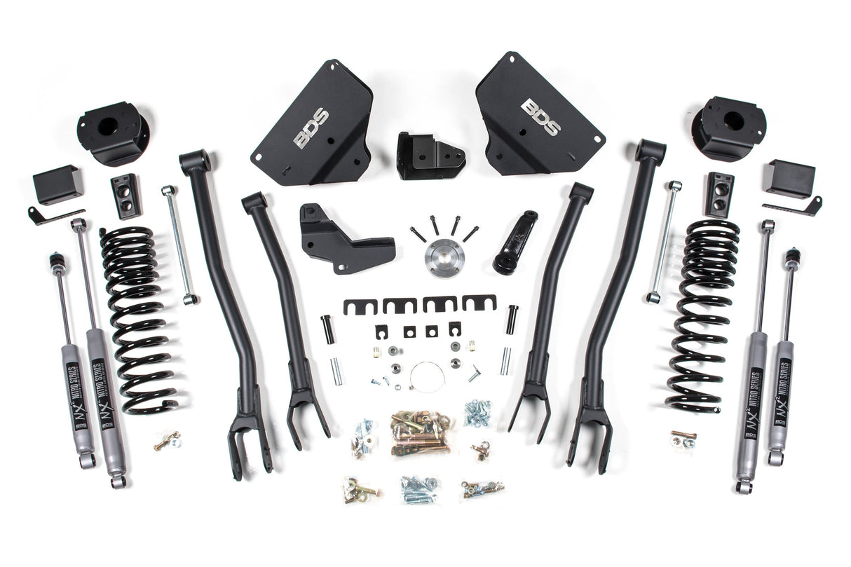 4 Inch Lift Kit w/ 4-Link | Ram 2500 w/ Rear Air Ride (14-18) 4WD | Gas BDS Suspension