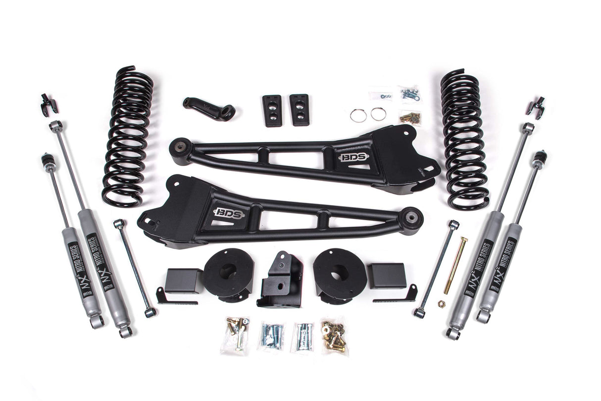 4 Inch Lift Kit w/ Radius Arm | Ram 2500 w/ Rear Air Ride (14-18) 4WD | Gas BDS Suspension