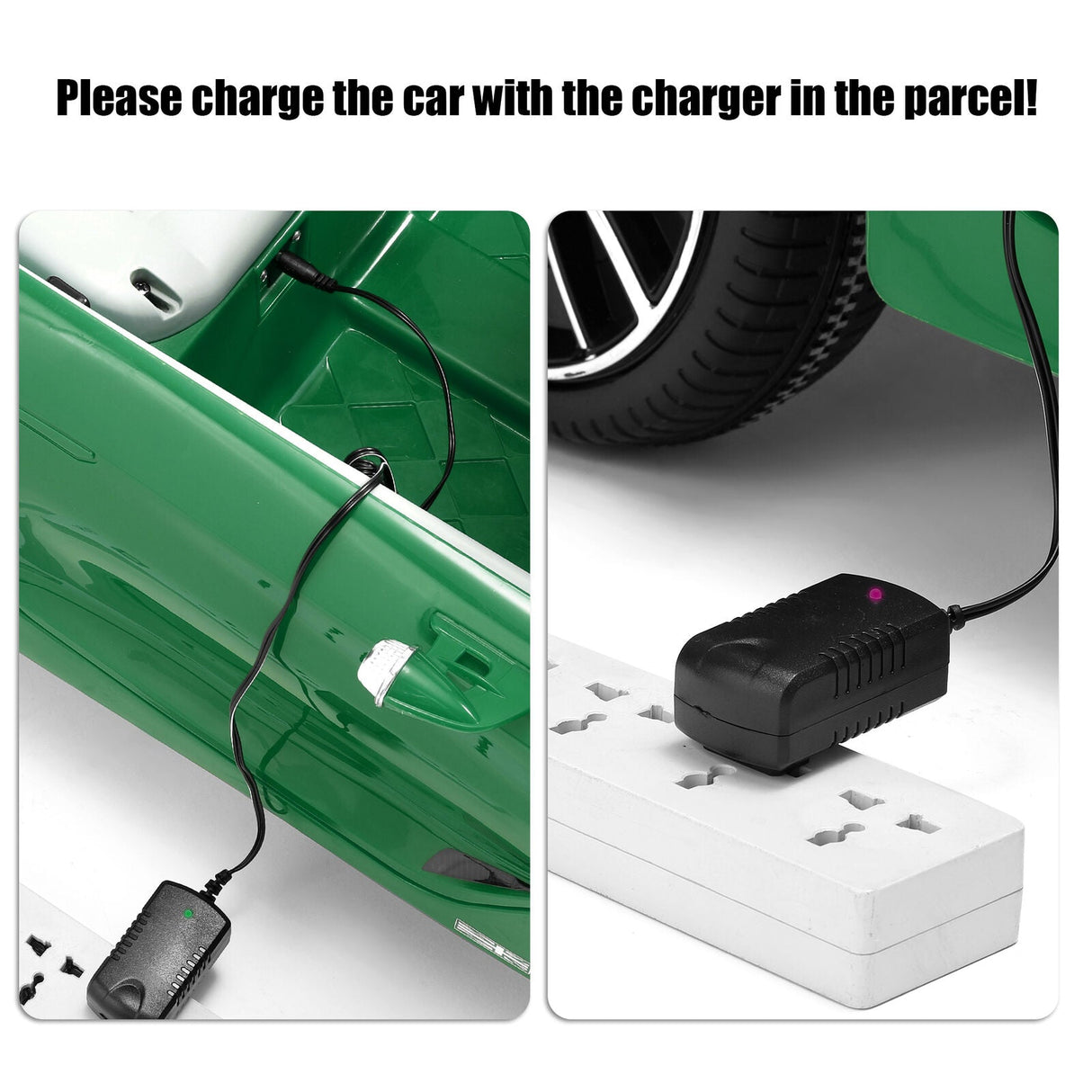 Bentley Style 12V Electric Ride-On Toy Car with Remote Control and LED Lights - Green