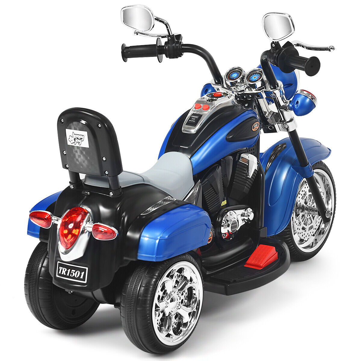 Blue 6V Kids Chopper Motorcycle with Light & Horn - Toddler 3 Wheel Trike