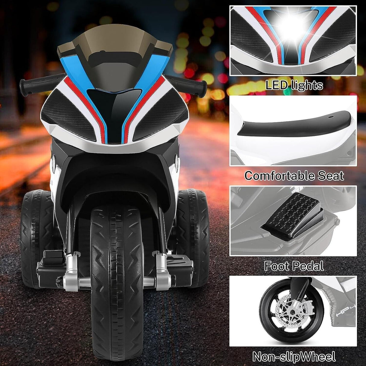 BMW Kids 12V Electric Motorcycle Ride-On Toy - Black