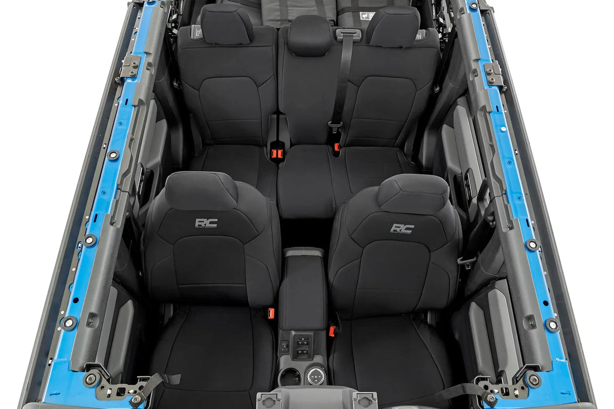 Rough Country Neoprene Seat Covers Front & Rear 4-Door Ford Bronco 4WD 2021-2026 91045