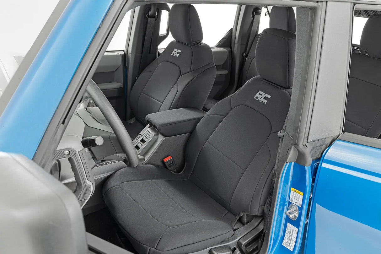 Rough Country Neoprene Seat Covers Front & Rear 4-Door Ford Bronco 4WD 2021-2026 91045