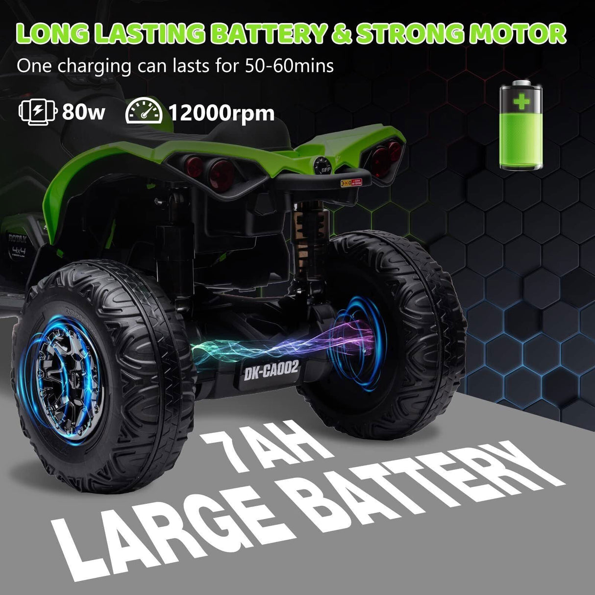 BRP Can-am 4 Wheeler Quad Electric Ride-On Toy Car for Kids