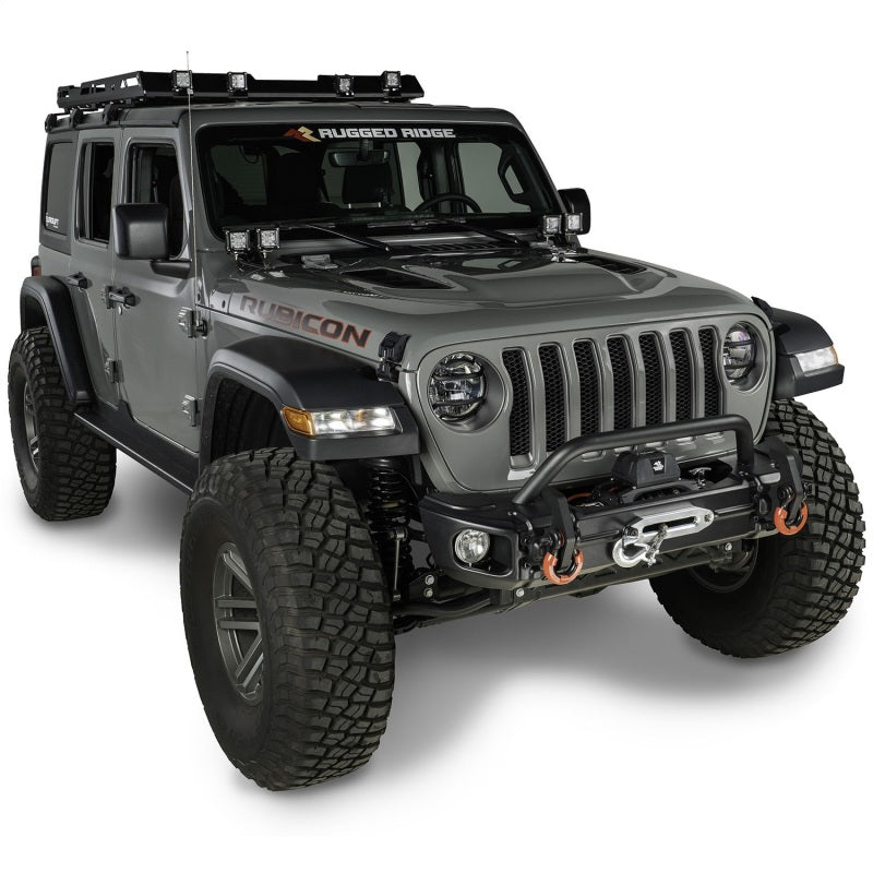 Rugged Ridge Arcus Front Bumper Set w/ Overrider I '18- '24 Jeep JL Wrangler / '20- '24 Jeep JT Gladiator