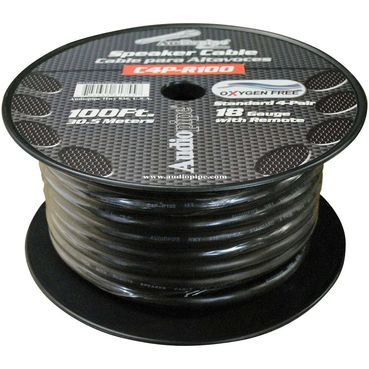 Audiopipe C4P-R-100 Speed Cable 100' 9 Wire; 4 Pr. Speakers + Remote Audiopipe