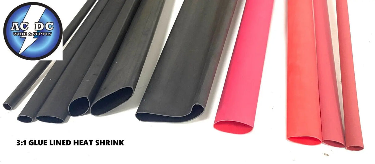 Heat Shrink Tubing 3:1 Marine Grade Wire Wrap Adhesive Glue Lined Waterproof US, you choose the color, length and size ACDCWIREANDSUPPLY