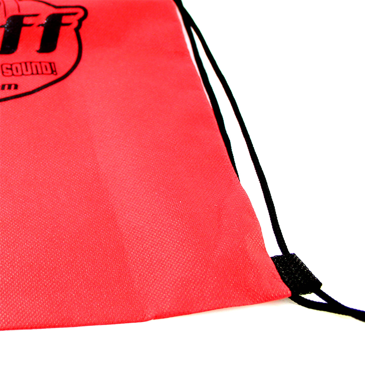 Official Big Jeff Audio Backpack Red Drawstring with Black Big Jeff Audio Logo