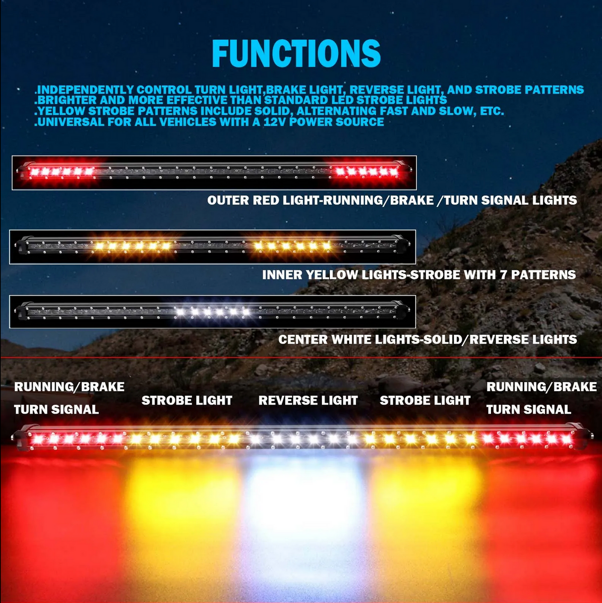 Chase LED Light Bar With Built In Strobe 32" GGLighting