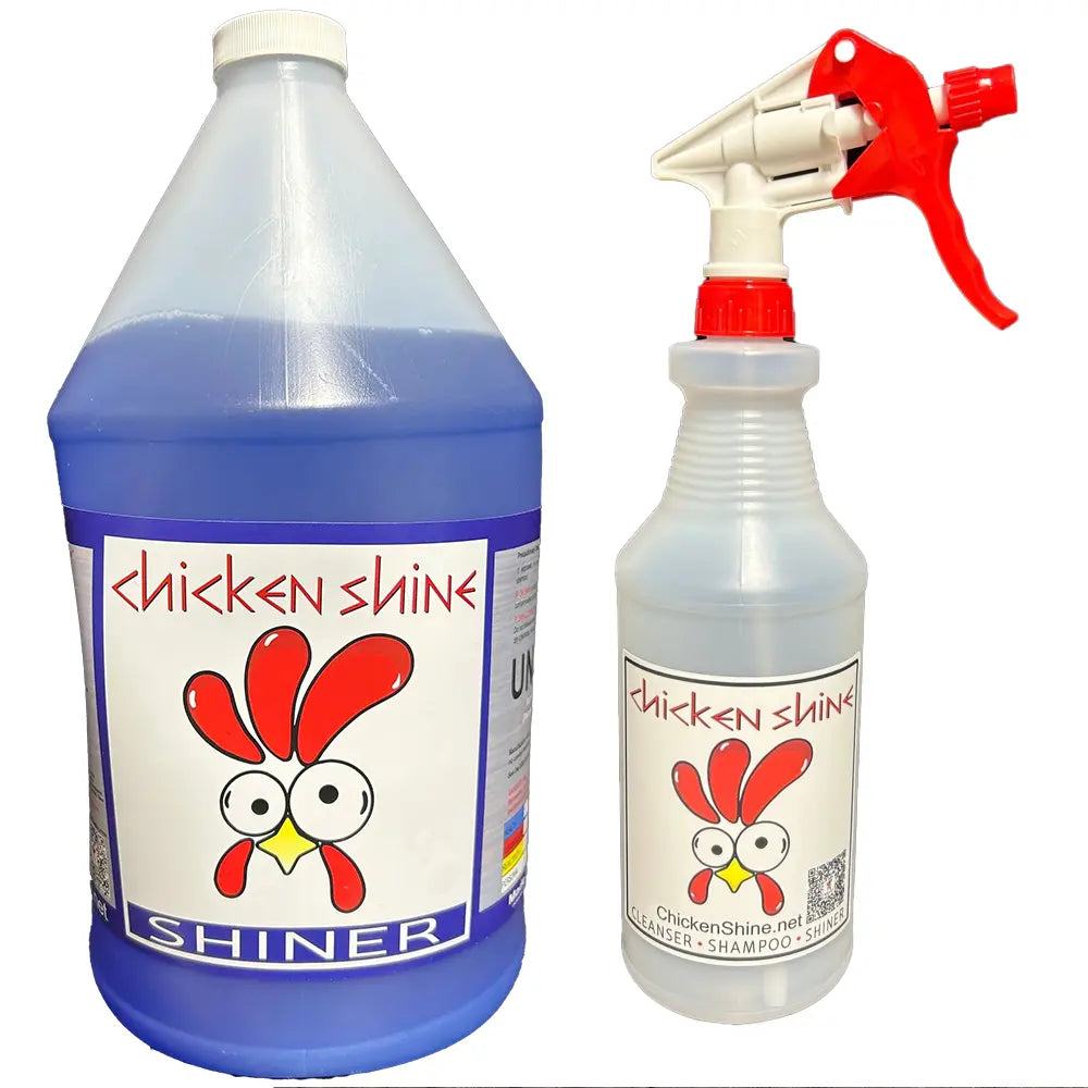 1 Gallon Chicken Shine Shiner Kit | Protection Spray & Refillable Bottle Chicken Shine