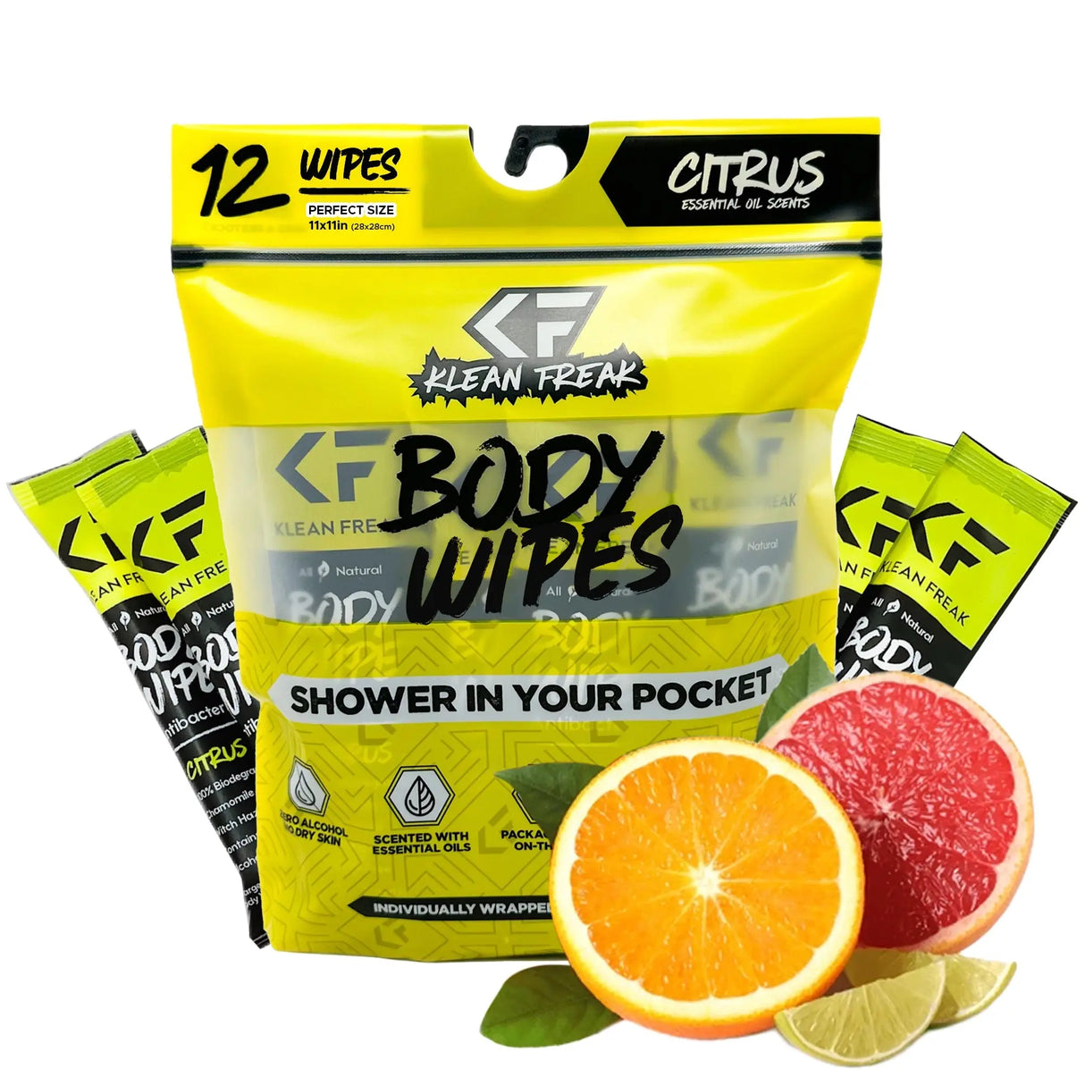 Body Wipes - 12 Pack Klean Freak