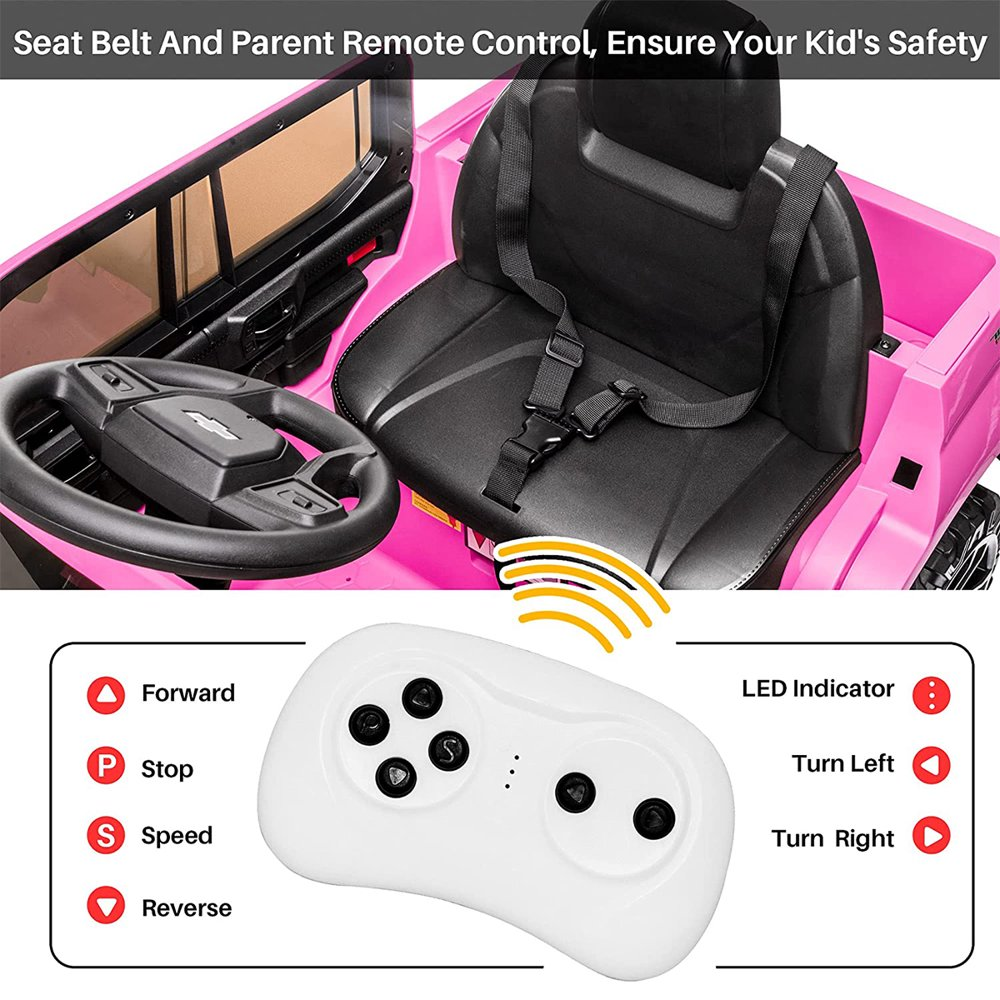Coche Eléctrico de Juguete para Niños 12V con Baúl, Control Remoto y Reproductor MP3 Integrado