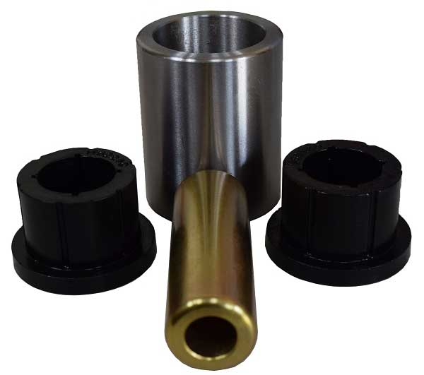 DOM Sleeve & Poly Bushing 3 1/2 Inch Mounting Width 9/16 Inch Bolt Hole