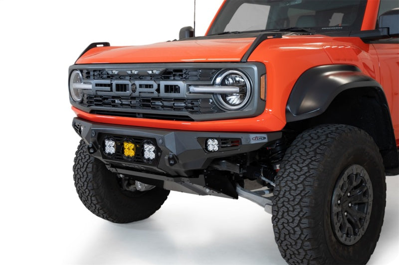 Addictive Desert Designs Bomber Front Bumper with Baja Designs LP4 Mounts | 2022+ Ford Bronco Raptor