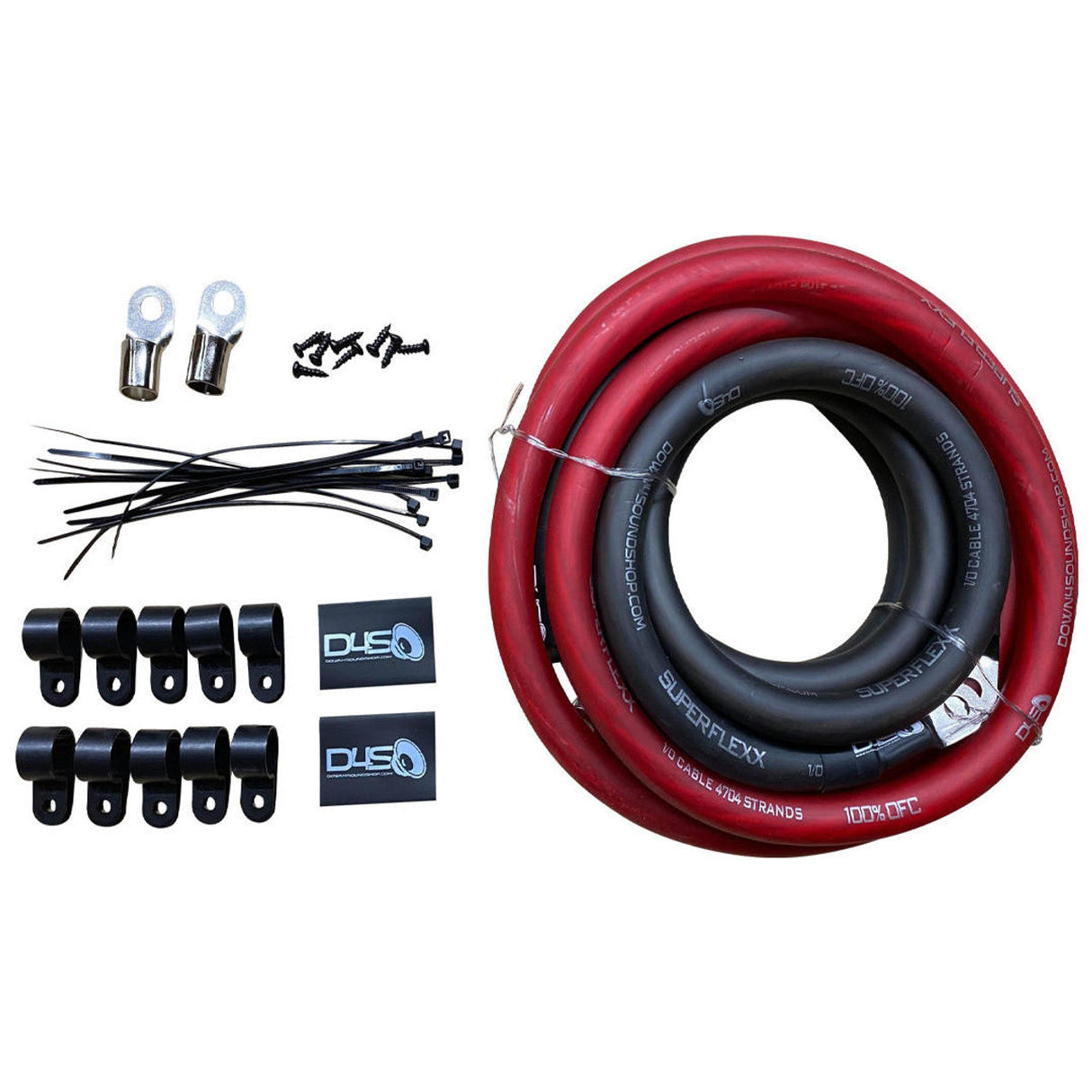 Down4Sound BIG 3 Kit - 0 Gauge Silver Tinned OFC 100% Copper Down4Sound