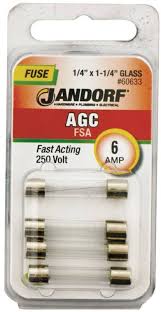 Jandorf Fast Acting 250 Volt 6 Amp Fuse #60633 Jandorf