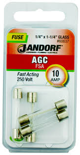 Jandorf Fuse Agc 10a Fast Acting 1/4" x 1-1/4" Glass #60637 Jandorf