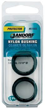 Jandorf Conduit Bushing, Nylon, Black, 11/16 in Dia Panel Hole, 0.453 in Thick Panel 2pk #61443 Jandorf