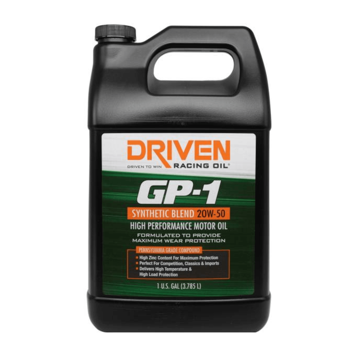 Driven Racing Oil GP-1 20W-50 Synthetic Blend High Performance Oil 1 Gallon (19508)
