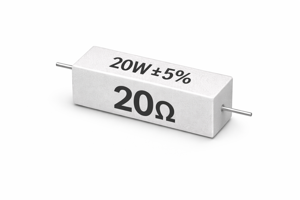 PANMILED 20W Cement Resistor, ±5% Ceramic Wirewound Power Resistor (15Ω–750Ω) High Watt Fixed Resistor TekShack