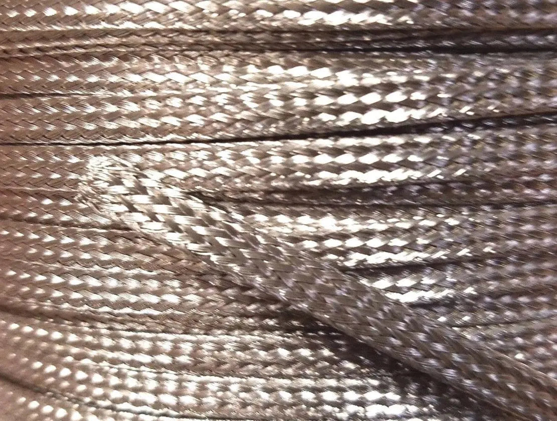 Stainless Steel FLAT Braid Sleeving 304 - 3/16" - length 5 ft USA MADE AC/DCWIREANDSUPPLY