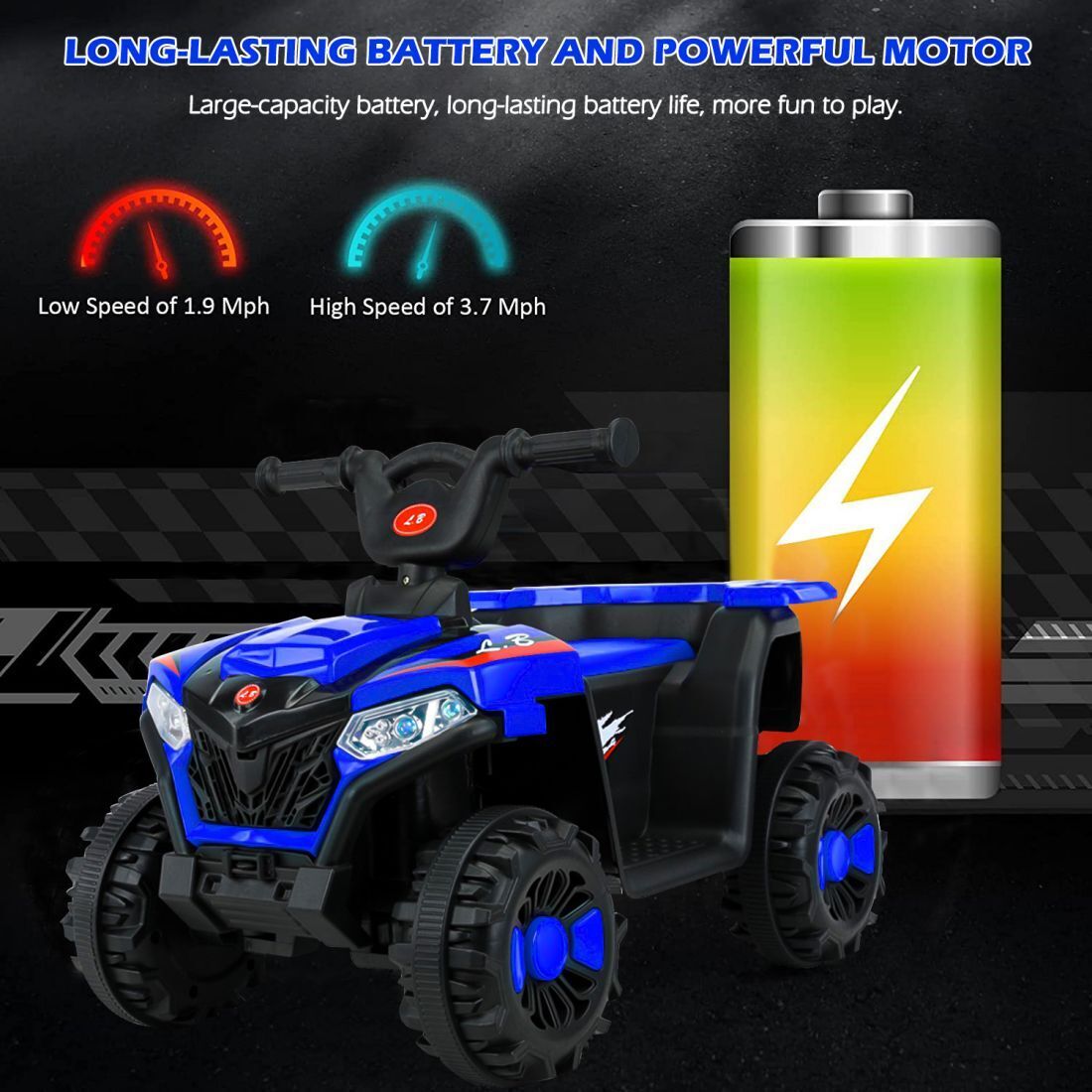 Electric 4-Wheel Beach Buggy for Kids with Forward/Reverse Switch - 6V ATV