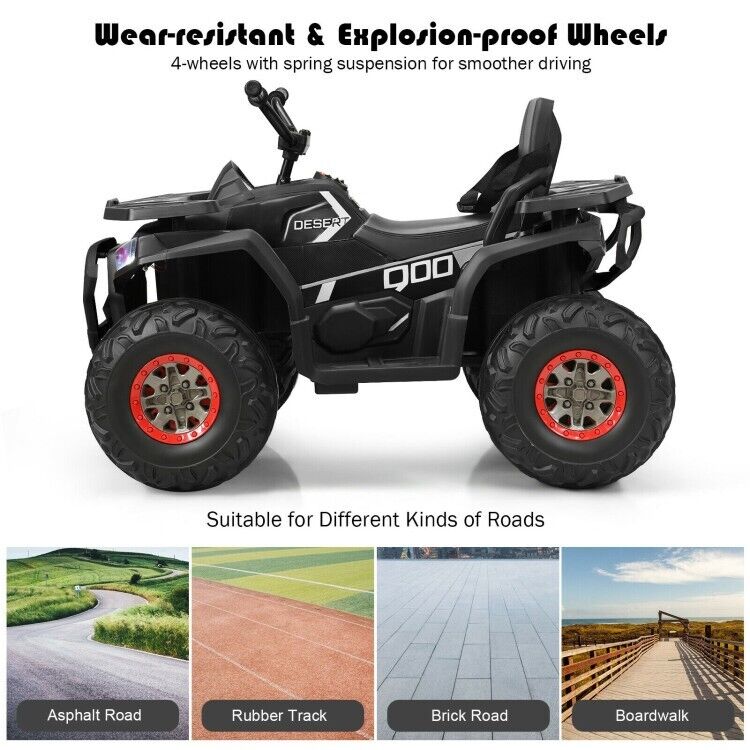 Electric 4-Wheeler ATV for Kids with 2 Speeds and LED Lights