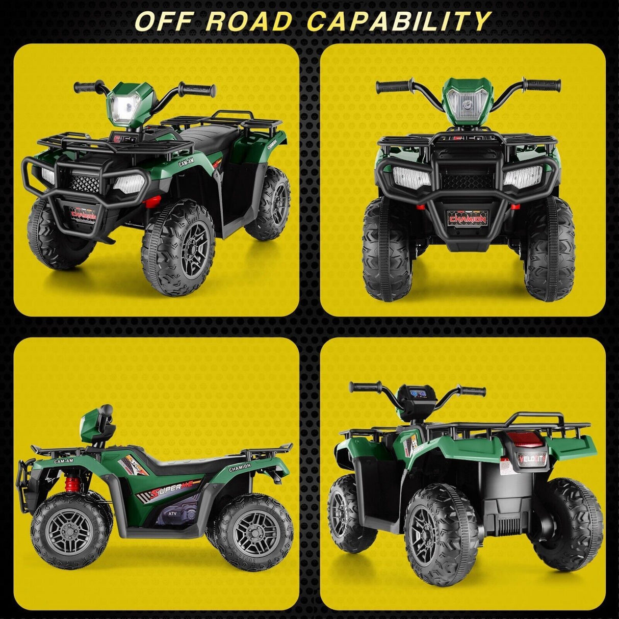 Electric 4-Wheeler ATV Quad for Kids with LED Lights, USB and MP3 Player - Suitable for Boys and Girls Aged 07