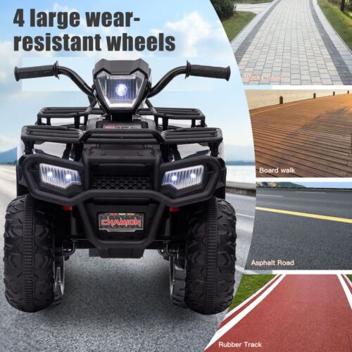 Electric 4-Wheeler Quad for Kids with 12V Battery, AUX Port, and USB