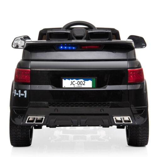Electric Kids Police Car with Remote Control and LED Lights - 12V Ride-On Toy