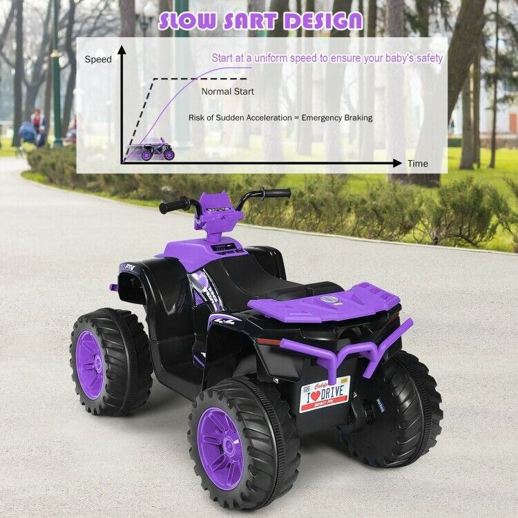 Electric Kids Ride On ATV with Music, LED Lights, and Treaded Tires - Perfect for Toddlers!