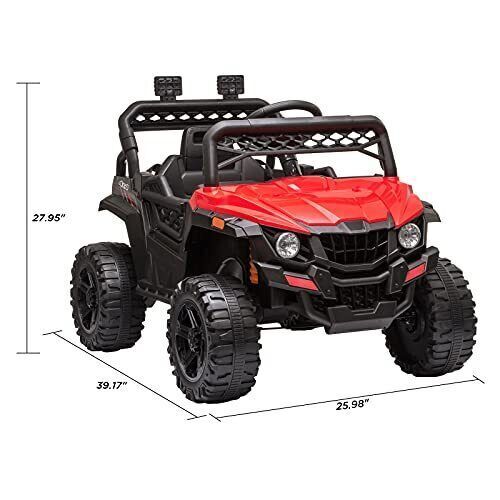 Electric Kids Ride-On Car Truck Toy with 3 Speeds, MP3 Player, LED Lights, and Remote Control - Perfect Xmas Gift!