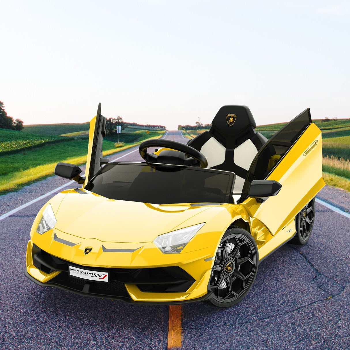 Electric Kids Ride-On Car with LED Lights and Music - 12V Rechargeable Battery