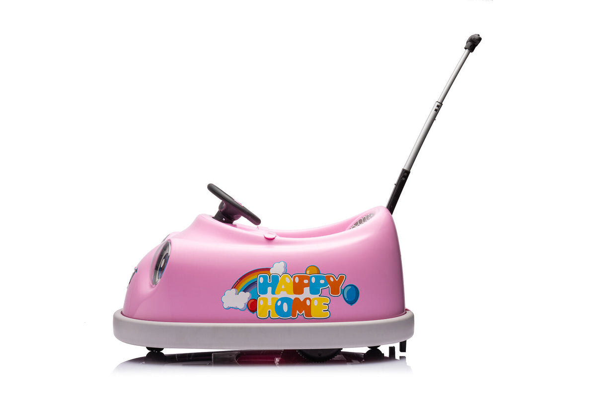 Electric Pink Bumper Car for Kids with Remote Control - 12V Toddler Vehicle