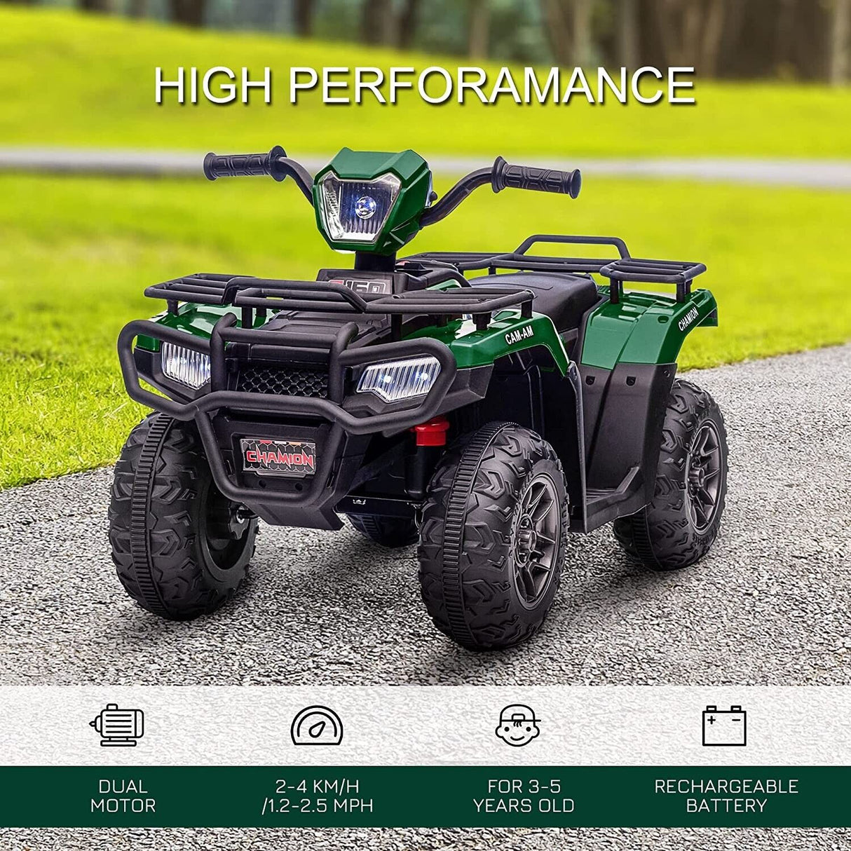 Electric Quad ATV Car for Kids 3-9 Years - 12V Battery Powered with 4-Wheels