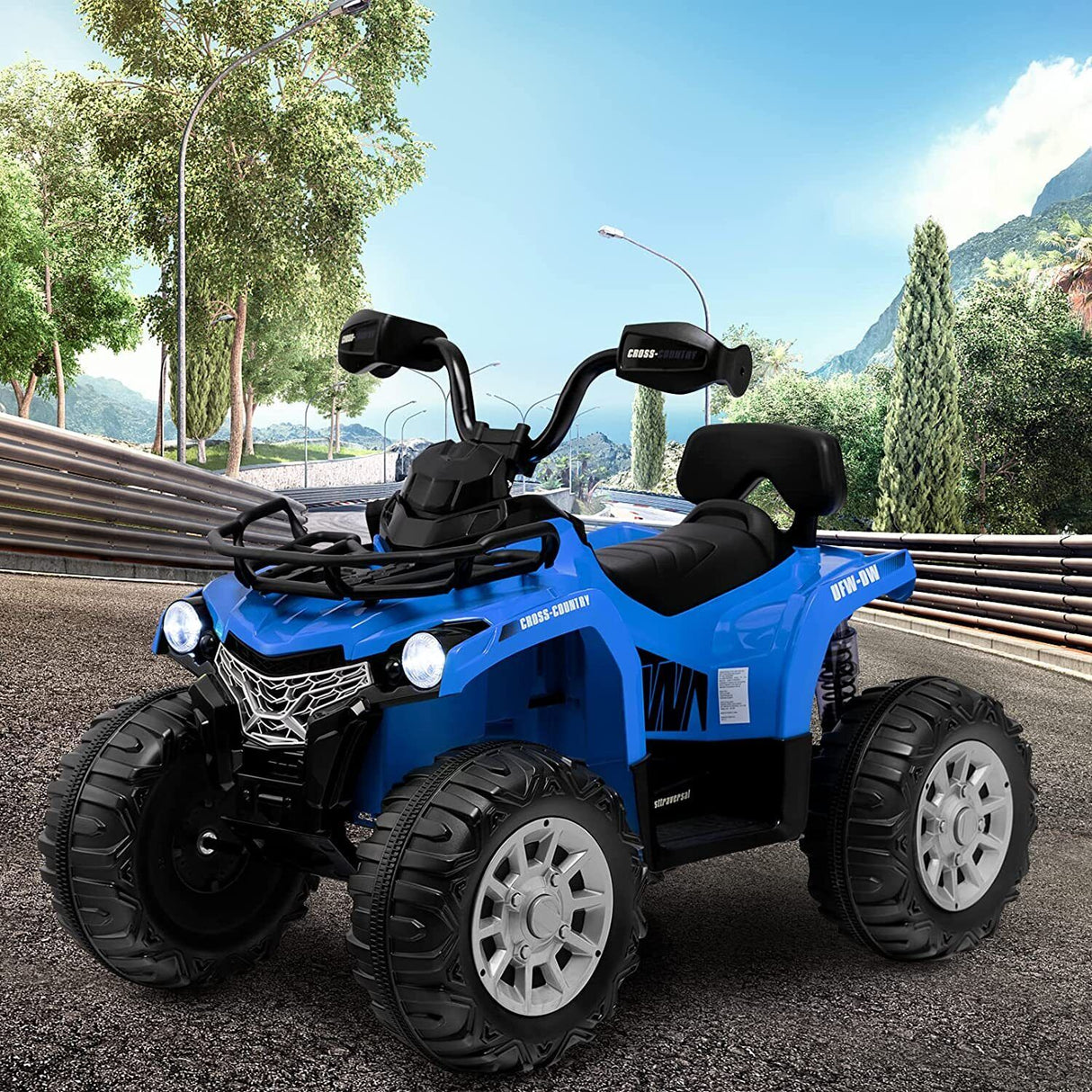 Electric Ride-On ATV Quad Car Toy for Kids with MP3, Headlights, and 2 Speed Options - 12V