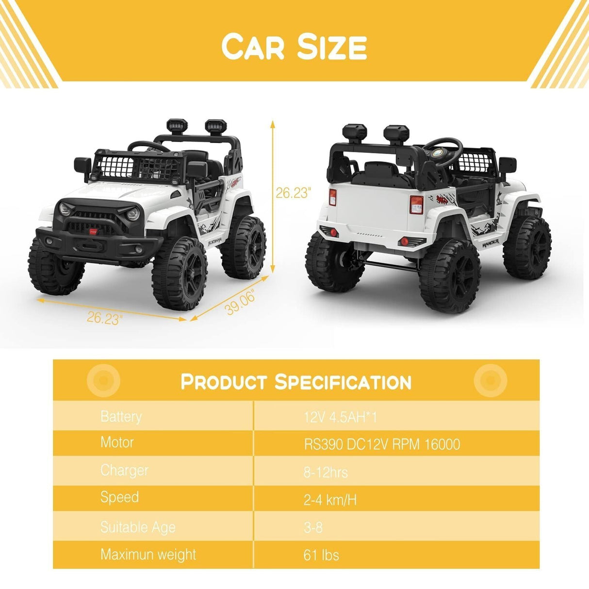 Electric Ride-On Car for Kids with Remote Control, 2 Speeds, and LED Lights - Perfect Holiday Gift!