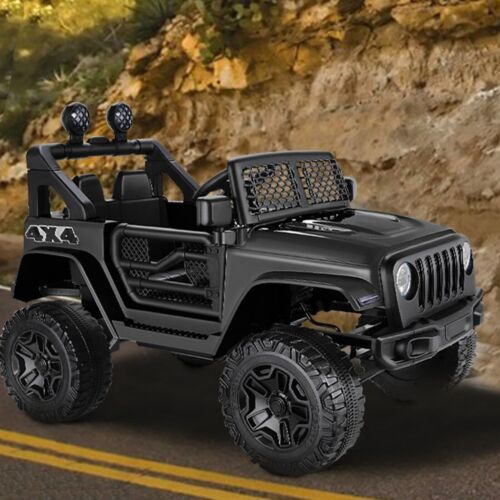 Electric Ride-On Car for Kids with Remote Control and MP3 Player - 12V Black Truck Design