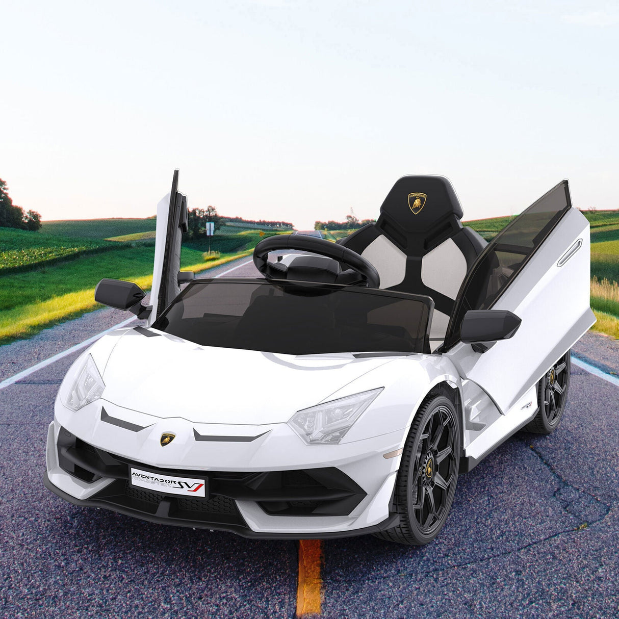 Electric Ride-On Sports Car for Kids with LED Remote Control - 12V Battery Powered