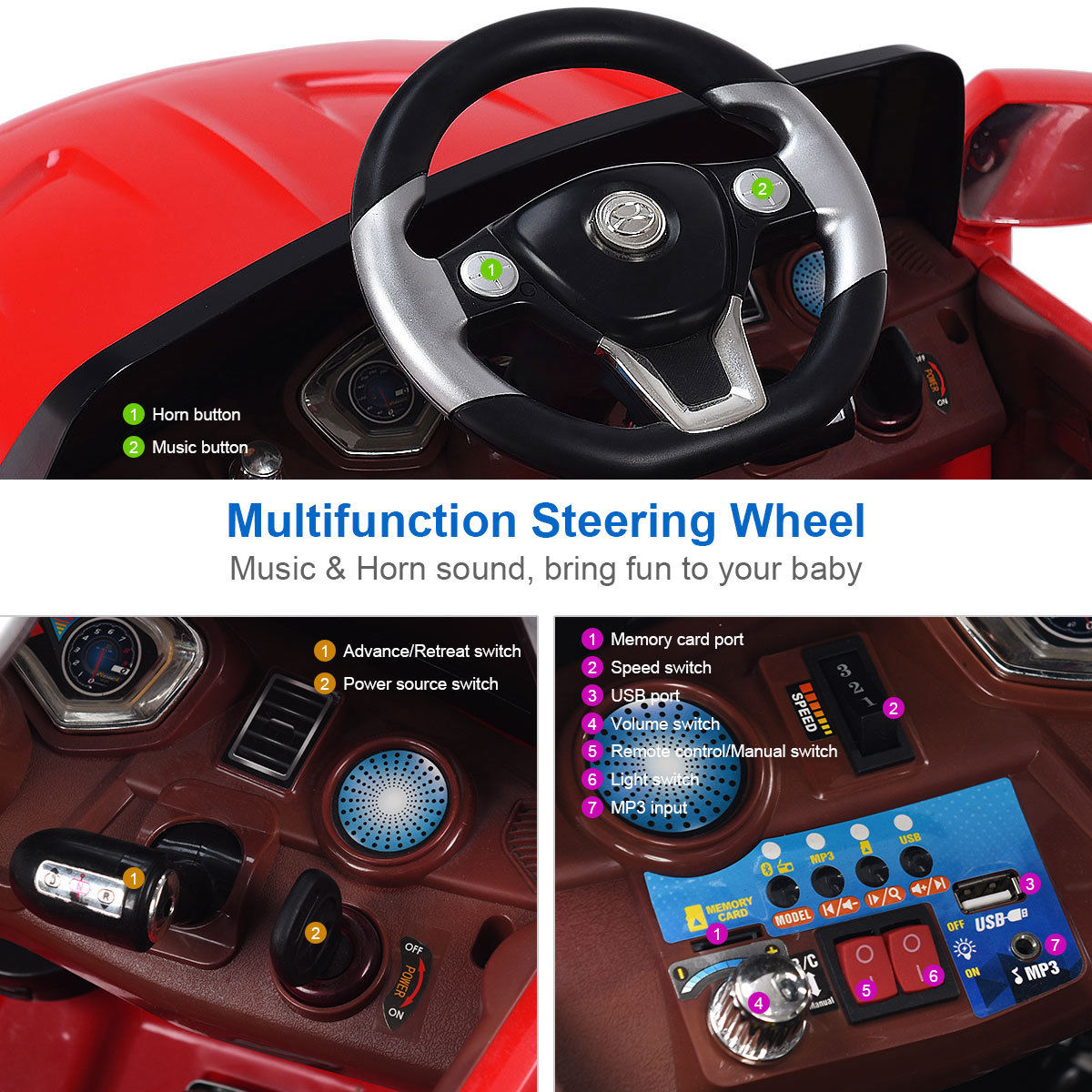 Electric Ride-On Sports Car Toy for Kids - Battery-Powered Coche De Juguete Para Montar