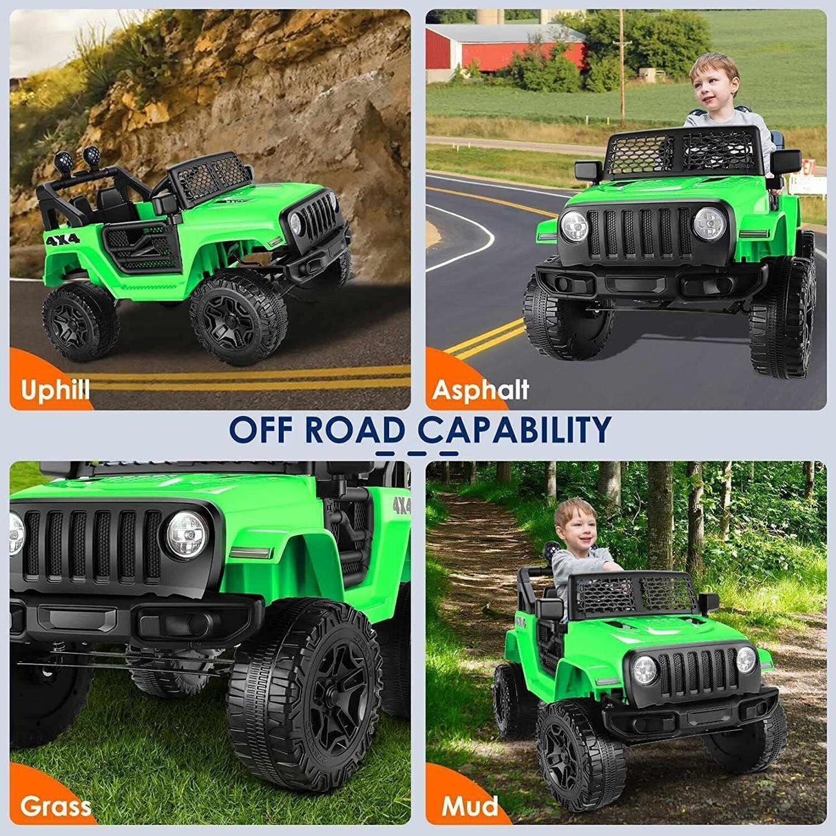 12V Kids Ride-On Truck with Remote Control and LED Lights - High Performance Wheels for an Exciting Ride!