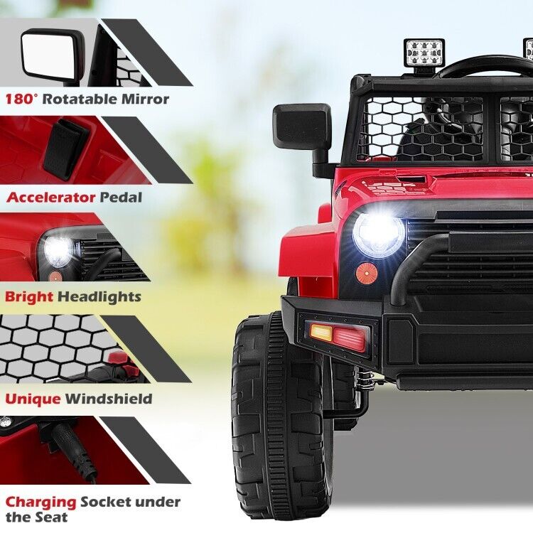 Electric Ride-On Truck for Kids with Remote Control and Headlights - 12V Toy Car